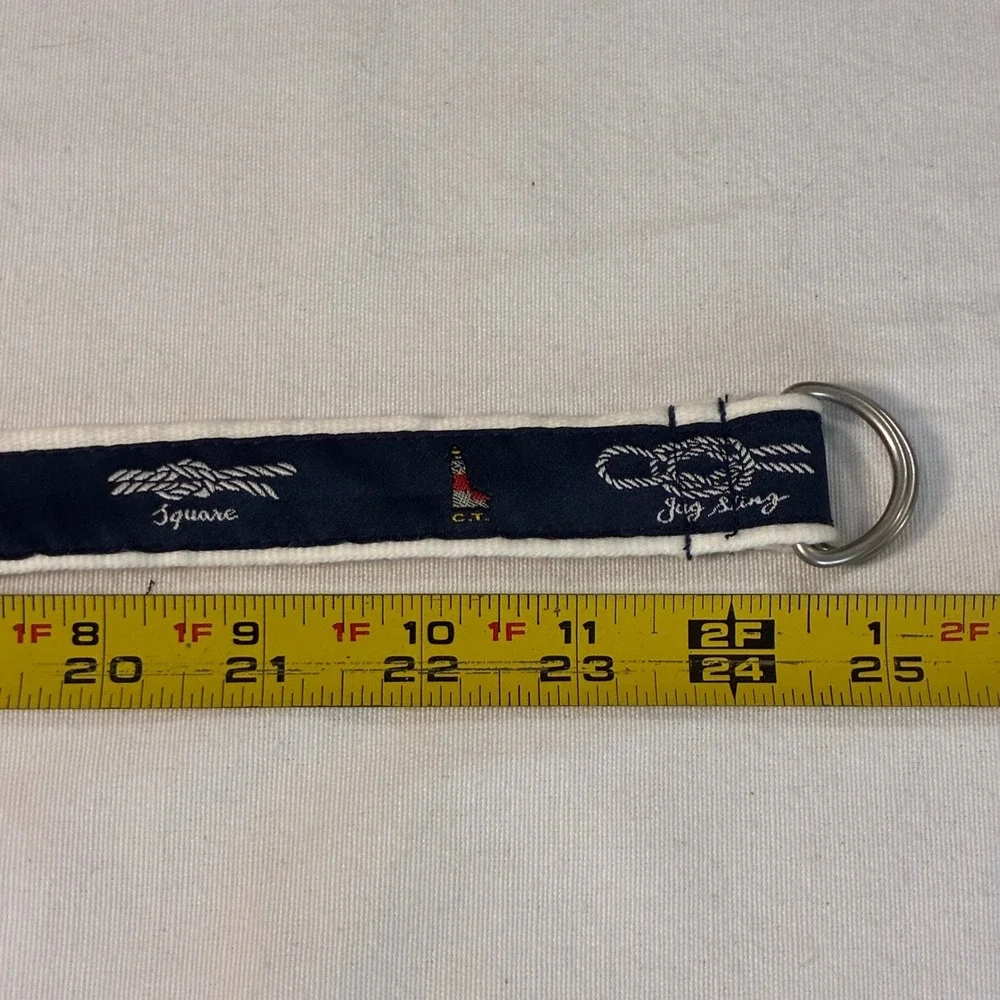 Ralph Lauren Nautical D-Ring Belt Boys 24M Navy Blue Beach Fisherman